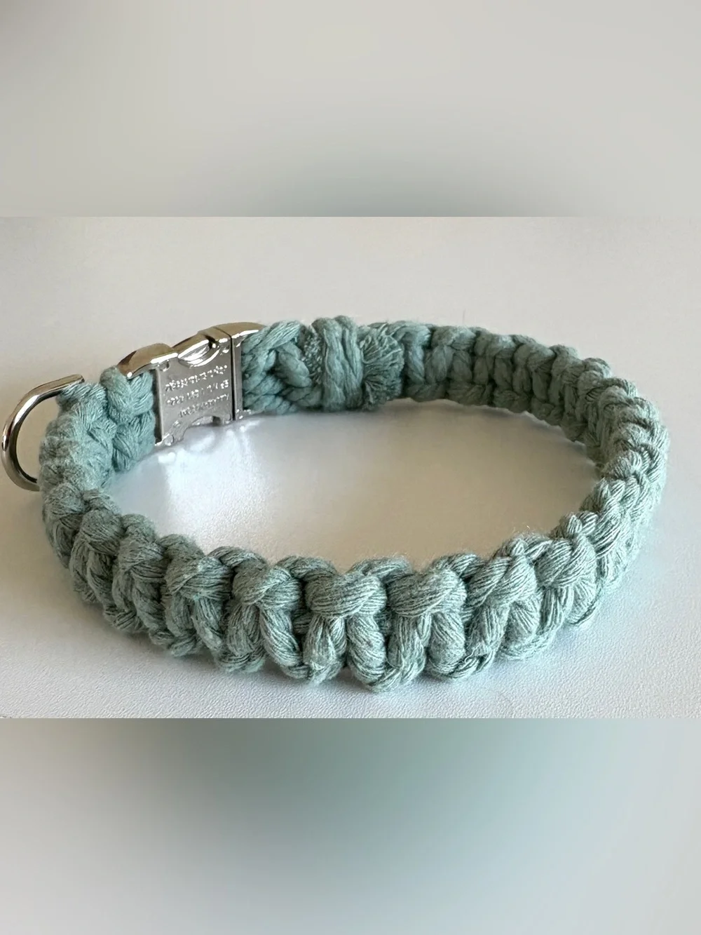 Sage Green Dog Collar - Size Medium 15 1/2”